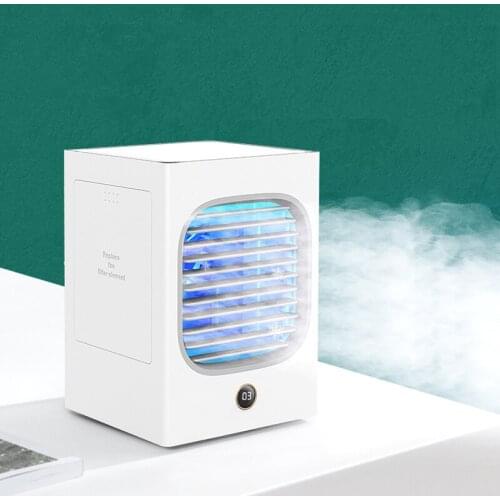 Desktop Mini Fan Portable 120 Degree Oscillating Air Conditioner Fan 4000 mAh Rechargeable Portable Fans With Ice Tray For Home