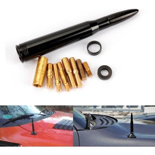 TAIHONGYU Universal Black Car Roof Bullet Antenna Heavy Gauge Machined Easy Installation