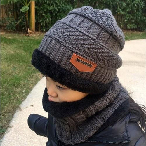 Cartoon Smile Embroidery Baby Hat Autumn Winter Pompom Toddler Boy Girl Cap Soft Knitted Warm Kids Beanie Solid Color Bonnet Hat