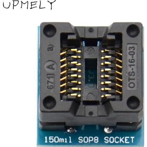 Original Upmely SOIC8 SOP8 to DIP8 Wide-Body Seat 150mil Programmer Adapter Socket Blue SA602 IC Test Clip Conversion Burner