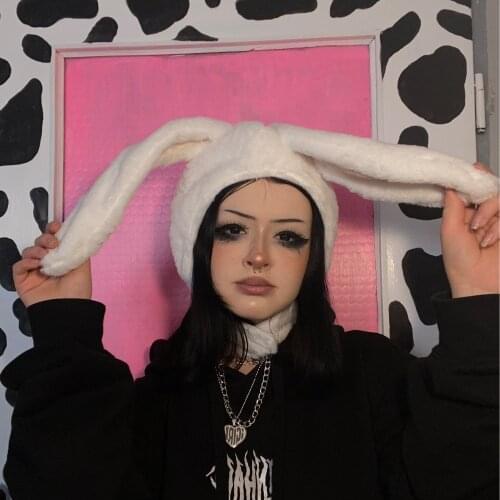 2021 Autumn and Winter Rabbit Ears Cosplay Rabbit Props Costume Party Style Hat Headgear Plush Thickening Warm Ear Protection
