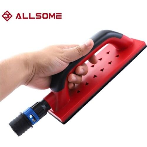 ALLSOME Hand Sanding Block Square Dust Extraction Grinding Polish Sponge Dust Free Block Automobile Maintenance Polishing Tool