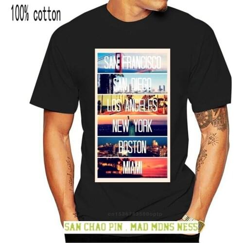San Francisco Diego Los Angeles New York Miami 2020 ManS Op Neck Designer Adults Casual Tee Shirt Nerd T Shirts