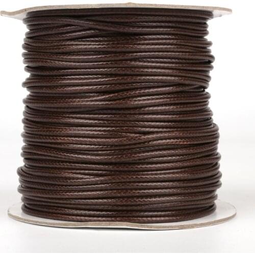 5/10 Meter/Roll Brown Color Waxed Cotton Cord Real Lether Cord Thread String Strap Necklace Rope For DIY Jewelry Making Findings