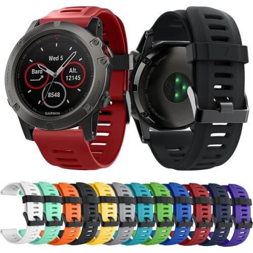 26mm watchband For Garmin Fenix 5X/5Xplus/Fenix 3/Fenix 3 HR Silicone watchband strap Replacement fashion Sport Accessories