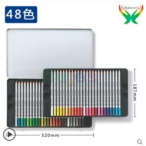 Staedtler 12/24/36/48/60color water soluble color pencil 125 M60 dry and wet water soluble color lead hand drawing art supplies