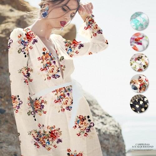 Light silk fabric silk cotton blended printing clothing fabric silk fabric A12