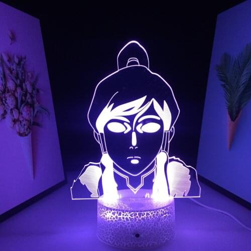 3D LED Lamp Anime Figure White Cracked Base USB Charging Night Light for Home Decoration Couple Children Festival Birthday Gifts