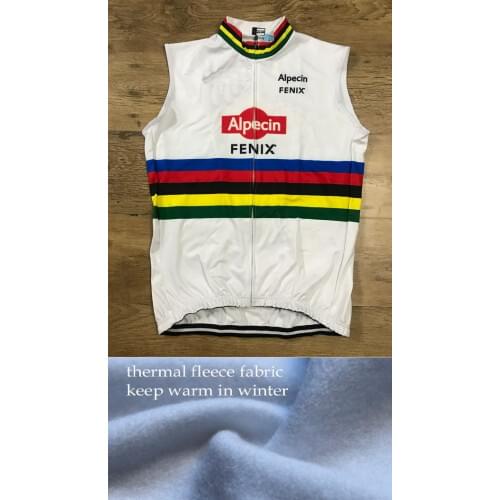 WINTER FLEECE THERMAL 2020 ALPECIN FENIX TEAM WORLD CHAMPION ONLY SLEEVLESS VEST CYCLING JERSEY WEAR ROPA CICLISMO SIZE XS-4XL