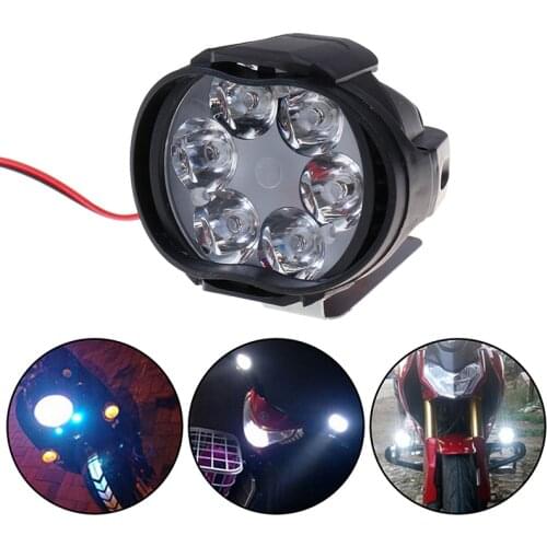 1Pc 6-LED White Motorcycle Car Headlight Spot Light DRL Driving Fog Lamps