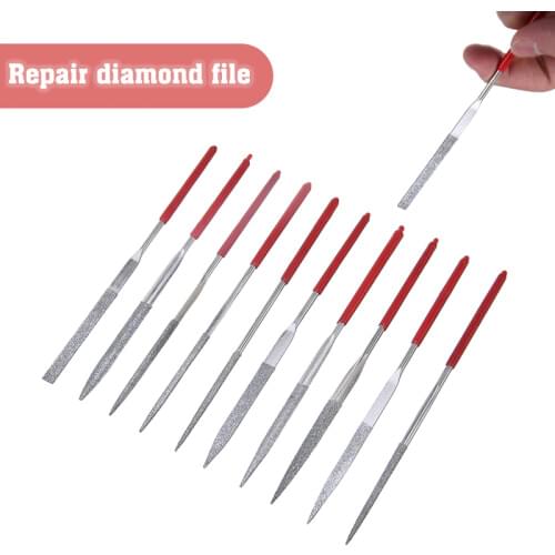 10Pcs/set Mini Needle Files 140mm Diamond DIY Ceramic Crafts Wood Carving File Jewelry Polishing Guitar Repair Hand Tool