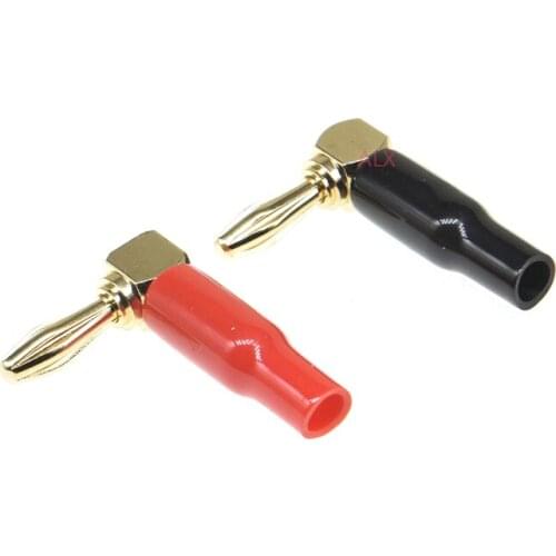 10Pcs Right Angle 90 Degree 4mm Banana Plug Screw L Type for Binding Post Amplifiers Video Speaker Adapter Connector