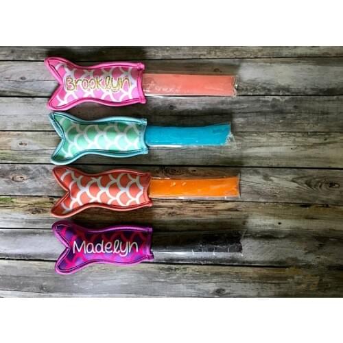1000pcs/lot free shipping new arrival 2017 design Mermaid printing Popsicle sleeves colorful Neoprene Popsicle holder Ice case