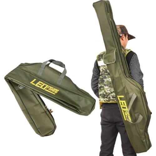 2 Layer Fishing Rod Case Fishing Pole Bag Waterproof Fishing Rod Bag Organizer Fishing Travel Bag Oxford Large Capacity Fishing