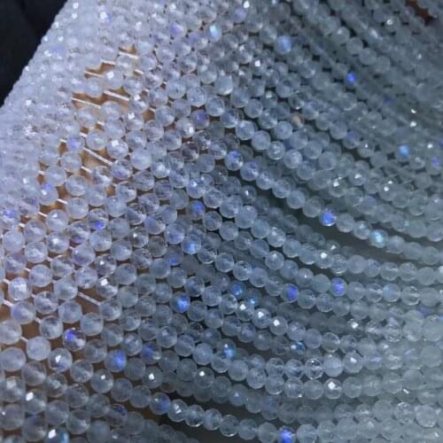 3A/5A LOOSE BEADS white moonstone Round faceted 2/3/4MM wholesale for DIY jewelry necklace 38cm