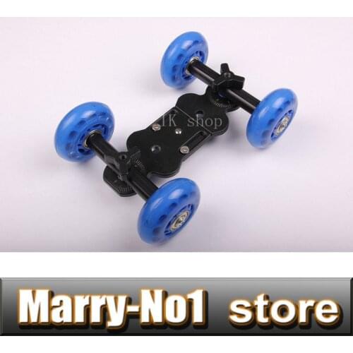 4 wheel Desktop DSLR camera video photograph rail track Car slider adjustable length
