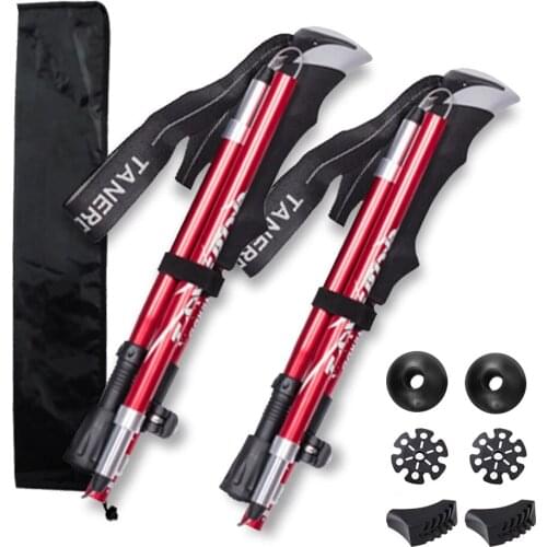 5-Section Outdoor Fold Trekking Poles Walking Stick for Nordic Walking Hiking Naturehike Antishock Walking Stick or Elderly Cane