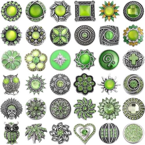 5pcs/lot 18mm Snap Jewelry Button Lot Flower Owl Cross 18mm Metal Snap Buttons Fit Snap Button Bracelet