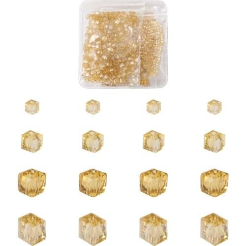 672pcs Electroplate Glass Beads AB Color Plated Faceted Cube Loose Spacer Bead For Jewelry Making Handmade DIY Bracelet Necklace