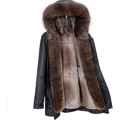 Sheepskin aviator jacket mens natural winter coats shearling jacket men motorcycle real fur coat Rabbit fur lined bomber jacket