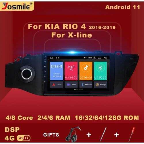 2 din Android 11 Car Radio Multimedia Player for KIA RIO 4 x-line 2016-2019 Video GPS AI Voice Control DSP 4G Carplay no DVD