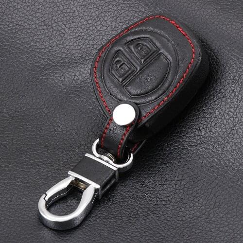 Car Styling Leather 2 Buttons Remote Key Case Fob Protect Cover For Suzuki SX4 Swift Vitara
