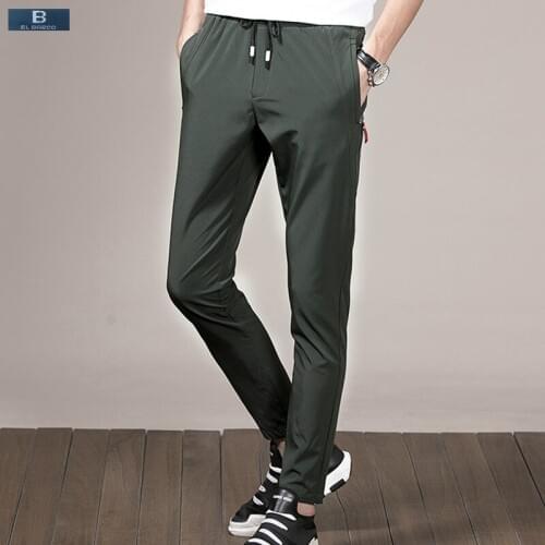 2018 New Men Pants Casual Summer Male Trousers Black Grey Army Green Sweatpants High Quality Straight Quick Dry Pants Size 3XL