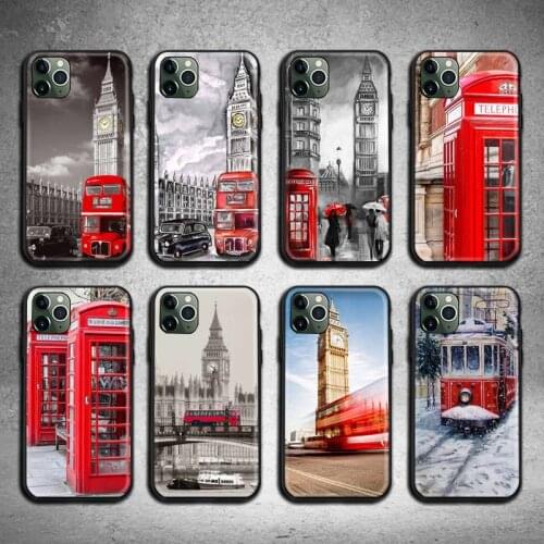 London Bus England Telephone Phone Case For iphone 12 11 Pro Max Mini XS Max 8 7 6 6S Plus X 5S SE 2020 XR cover