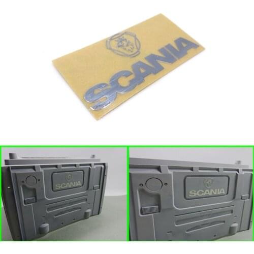 LOGO Decorative Metal Sticker on Rear Window for 1/14 Tamiya RC Truck Trailer Tipper Scania Car Diy Parts