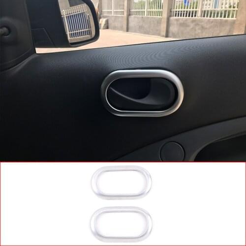 For Smart 453 Fortwo Forfour 2015-2020 Car Styling ABS plastic Silver Inner handle Frame Interior Car Accessories