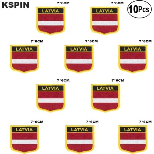 Latvia Flag Embroidery Patches Iron on Saw on Transfer patches Sewing Applications for Clothes in Home&Garden