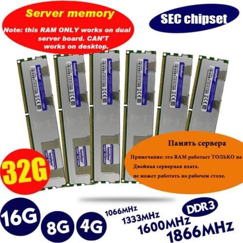 Lanshuo 8GB DDR3 1333MHz 8G 1333 REG ECC radiator server memory RAM work 16gb 24gb 16g 24g 32gb 32g Lifetime Warranty LGA 2011