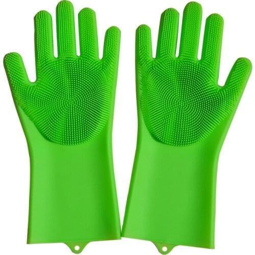 Multi-function Kitchen Thin Gloves magic cleaning gloves pet bathing gloves Housework Brush Bowl Artifact Waterproof
