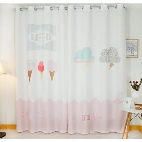 Custom Made 2x Window Drapery Curtain Nursery Kids Children Room Window Dressing Tulle 200cm x 260cm Ice Cream Cloud Lighting