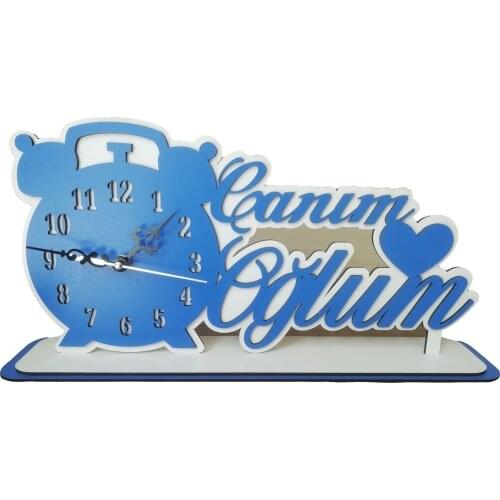 Desk Clock Personalized Colorful Gift Elegant exquisite Bedroom Decorative Blue Red Black BeyazPembe