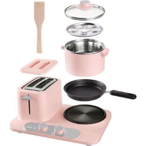 New pink multifunction electric frying pan bread steamer sandwich toaster 3 in 1 mini breakfast brunch flip maker machine