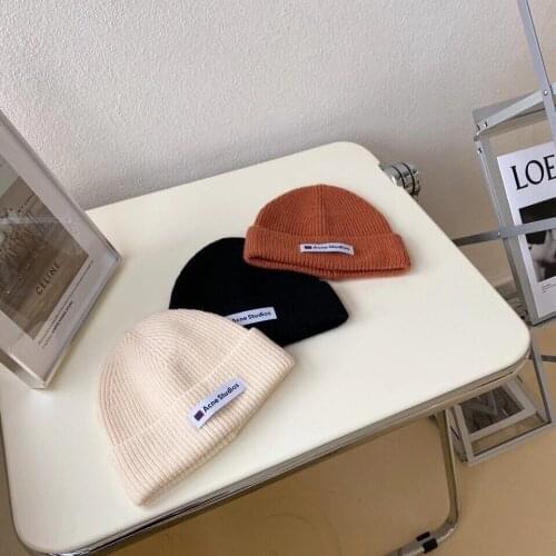 Winter New Self-made AC Pure Wool Hat. Korean Knitted Hat, Simple Candy Color Fashion Adult Hat.Average Size.Headgear