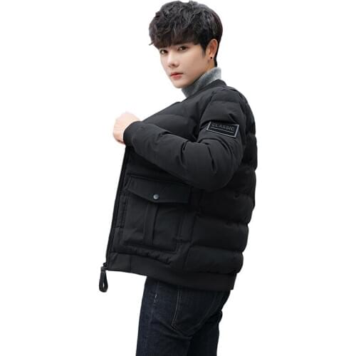Cotton-padded Clothes Mens Jacket New Style Korean-style Stylish Handsome BOYS down Cotton Clothing Short Autumn And Wint