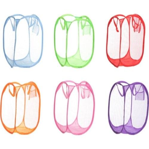 Wholesale Mesh Pop up Laundry Hamper with Handles, Collapsible for Storage, Folding Pop-Up Clothes Hampers