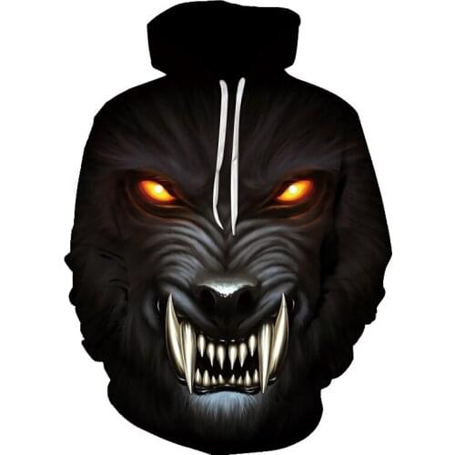 Autumn and winter new 3d hoodie animal fox graphics casual printing mens trend casual hoodie street autumn and winter tops