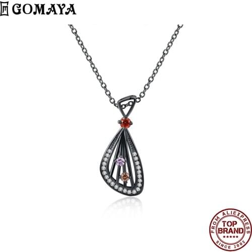 GOMAYA Shell Design Charm Necklace For Women Jewelry Choker Multicolor Zircon Creativity Romantic Necklaces Fit Prom Party Best