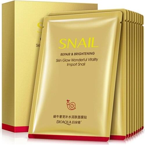 BIOAQUA Snail Whitening Nourishing Moisturizing Mask Oil Control Smooth Acne Treatment Facial Care Anti Wrinkle Anti Aging