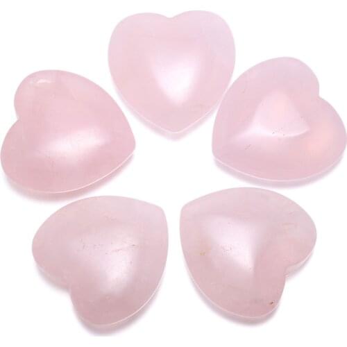 Fashion natural rose quarts heart shape pendant for charms necklace jewelry making size 40x40-45x45mm