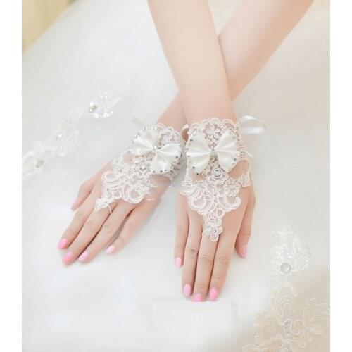 Свадебные перчатки без пальцев Pottycluno China At AliExpress
