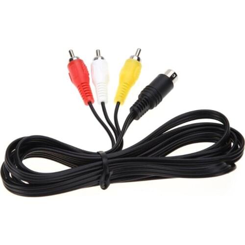 Durable 9 Pin Game Audio Video AV Cable For Sega Genesis 2 3 A/V RCA Connection Cord Wire For SEGA Genesis II/III 1.8M