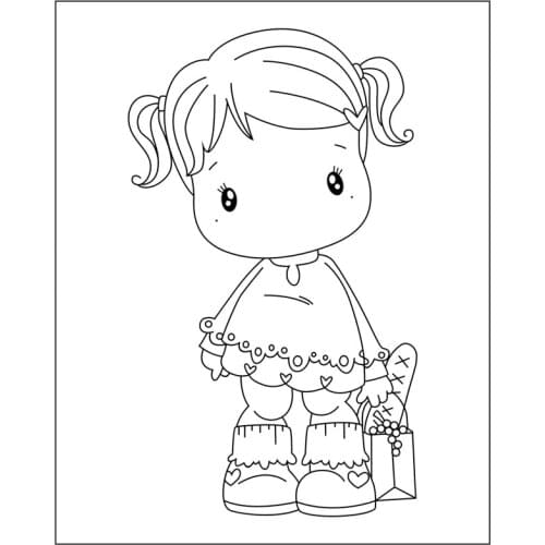 Girl Transparent Clear Silicone Stamps for DIY Scrapbooking/Card Making/Kids Fun Decoration Supplies