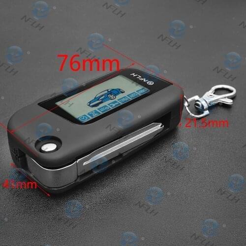 NFLH Keychaine A93 Remote Controller With Key Uncut Blade For Two Way Car Alarm Starline A93 Folding Car Flip Remote