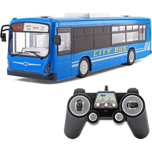 Nicce RC Car 6 Channel 2.4G Remote Control Bus City Express High Speed One Key Start Function Bus with Realistic sound and Light