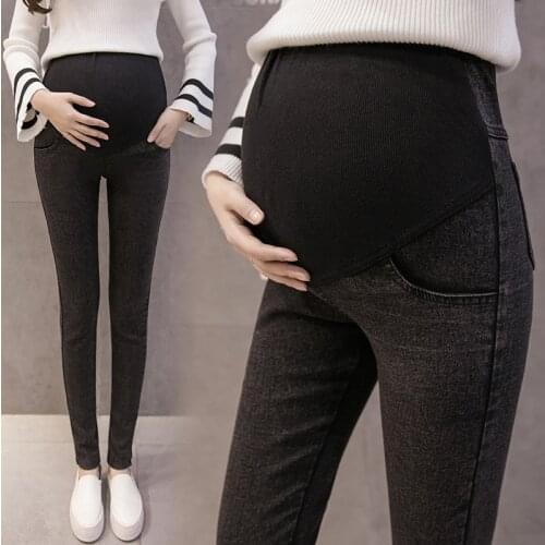 Adjustable Big Size Maternity Jeans Pregnant Women Pant Leggings Thin Soft Cotton Pants High Waist Clothes