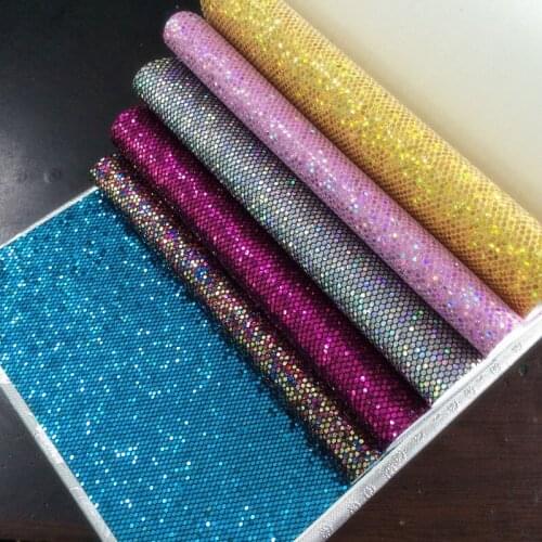 Synthetic PVC laser glitter leather fabrics